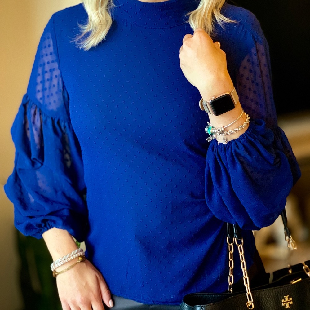 Blue Boss Lady Blouse!